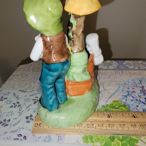 Vintage Boy at the Wishing Well Figurine - Picture 10 of 11